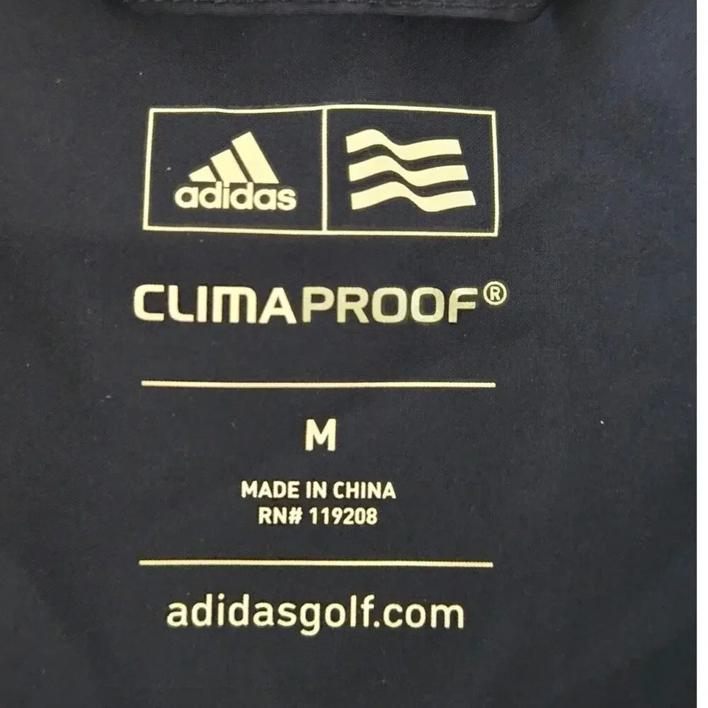 Adidas Golf ClimaProof Wind 1/4 Zip Pullover Jacket Navy Blue Men's Medium